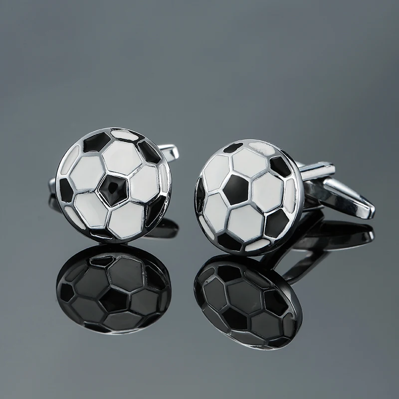 Men's French shirt cufflinks copper material enamel craftsmanship football cufflinks fashion clothing accessories wholesale