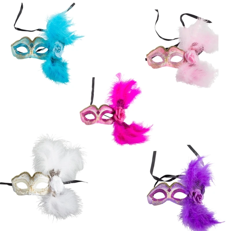 

Masquerade Mask with Flower for Women Halloween Cosplay