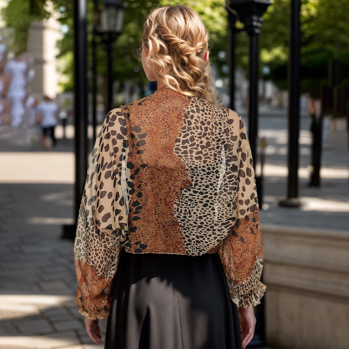 Leopard Shawl Print Patchwork Chiffon Sunscreen Sleeves Muslim For Woman Fashion Hot Selling Summer Long Polyester Luxury Soft