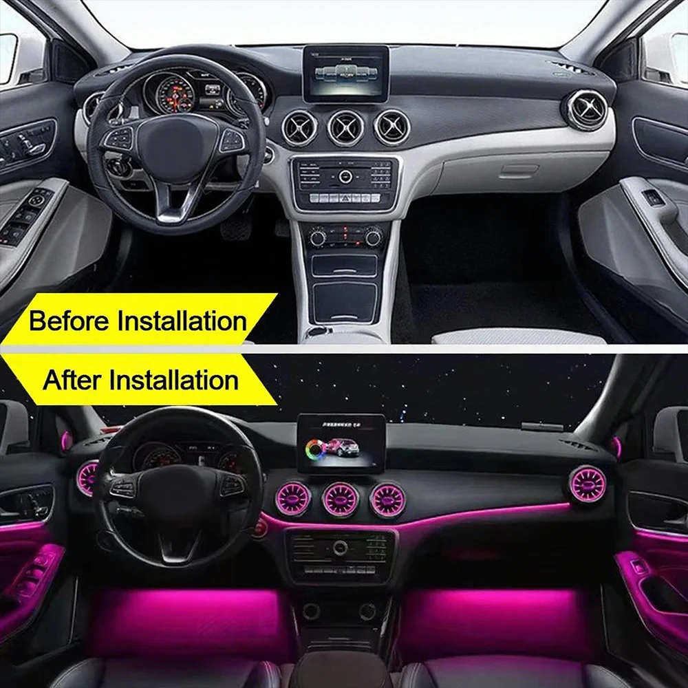 

64 Colours For Mercedes Benz Rear and Front air vent Seat back light Ambient Light W177 W118 W247 CLA A-CLASS GLA/GLB/B-CLASS