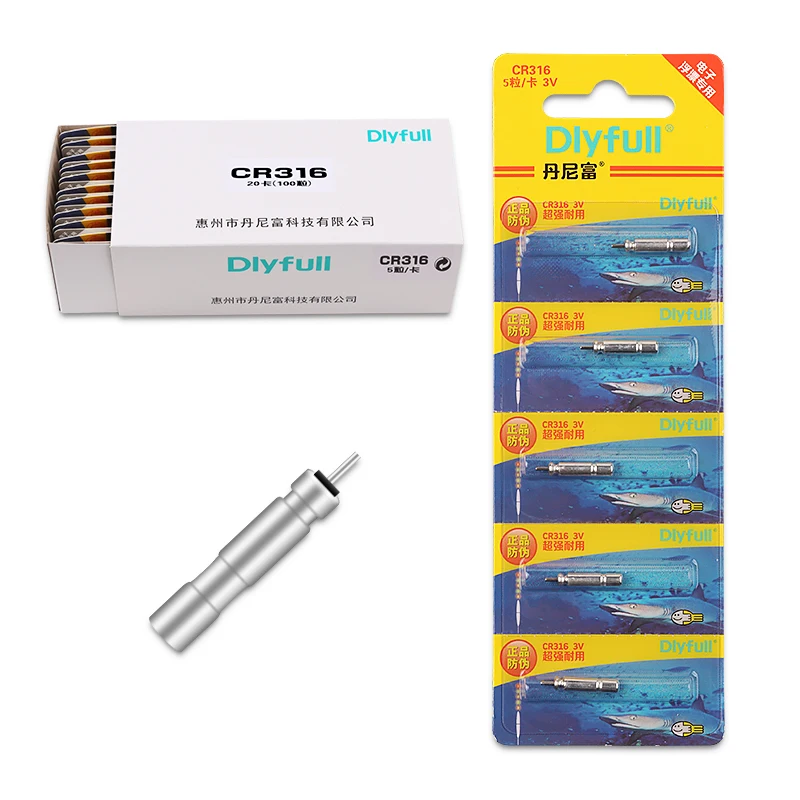 100 قطعة أدوات الصيد الكهربائية تعويم DLY ZH CR311 CR316 CR322 CR425 CR435 مضيئة ليثيوم دبوس العوامة معالجة أدوات اكسسوارات