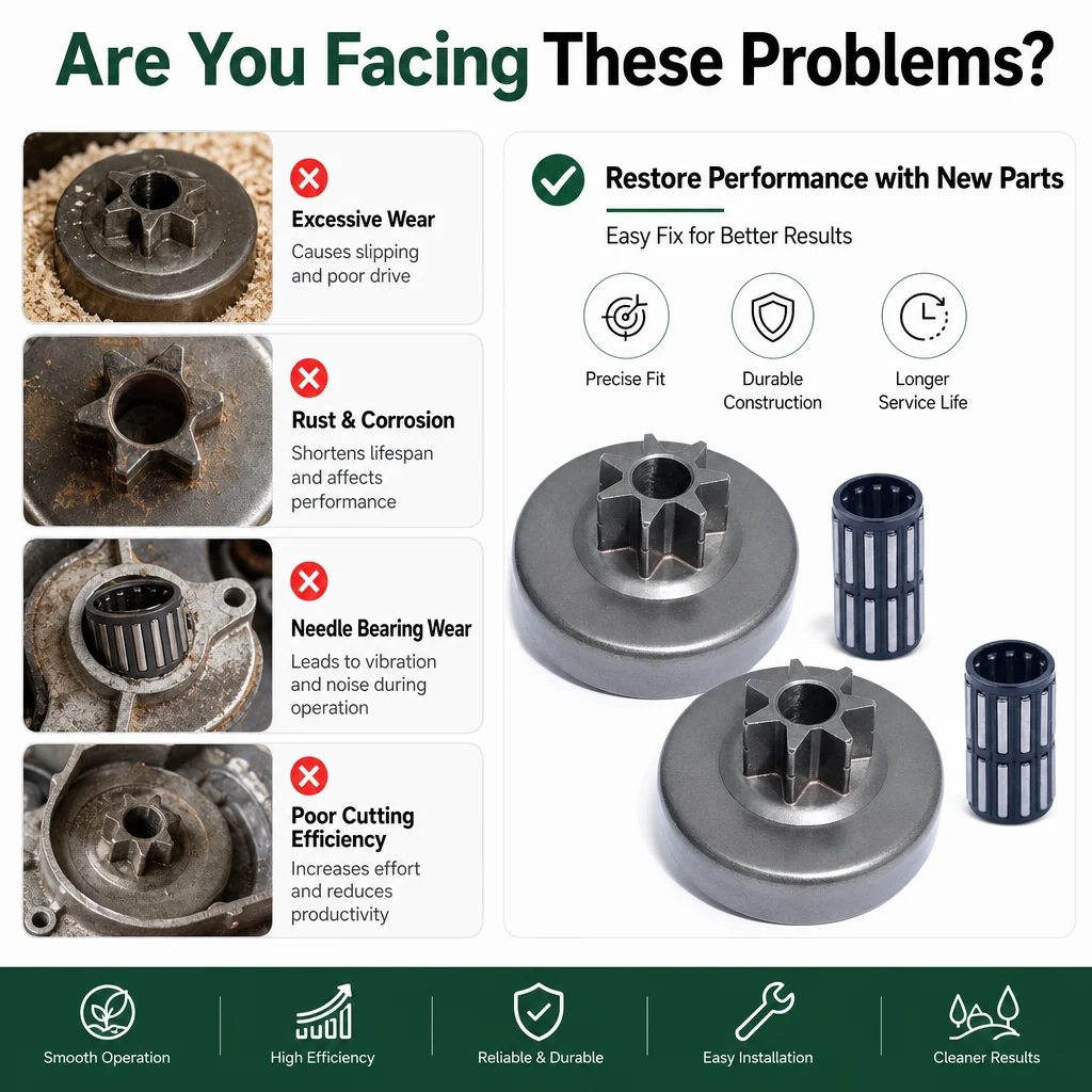 2-Pack Clutch Drum Sprocket & Bearing Kit .325