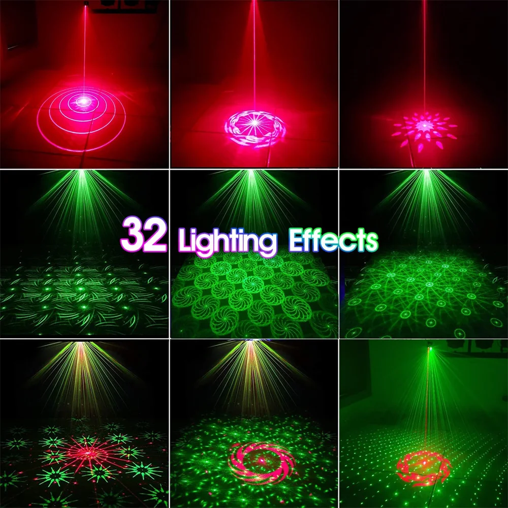 USB Powered Mini Disco Light Sound Activated DJ Lights with Remote Control Projector Strobe Stage Lamp for Dance,Wedding,Xmas