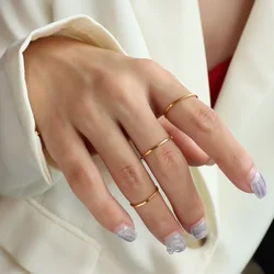 Stainless Steel Rings For Women Girls Finger Index Pinky Ring Trend Summer Daily Jewelry No Rusted Gift Bague