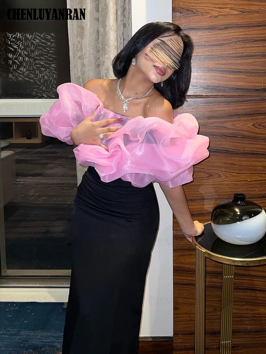 Off-Shoulder Formal Occasion Dresses 2024 Pink Mermaid Customized Ball Gowns Sleeveless Long Evening Party Gowns فساتين الحفلات