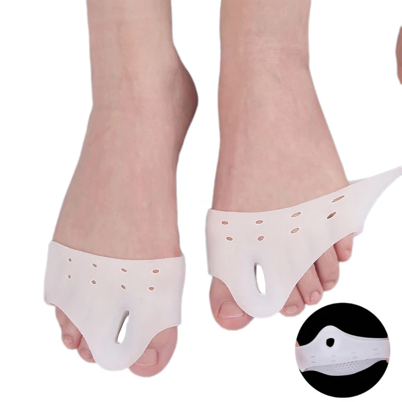 

4Pairs Overlapping Toe Forefoot Pads Gel Silicone Splitter Separators Cushion Hallux Valgus Bunion Corrector Foot Pain Relief