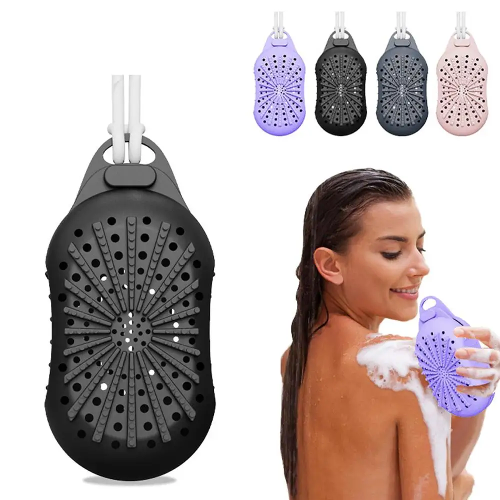 

Travel Paper SoapSilicone Soap Bags Saver Bags With Rope For Exfoliating Shower Scrubber Bath Massage Double-Sided Texture G6V5