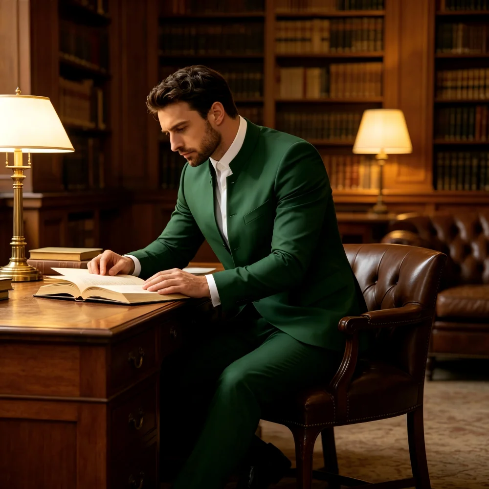 

Мужской однотонный деловой костюм в британском стиле для работы и торжеств, повседневный мужской костюм для выступлений, модный мужской костюм