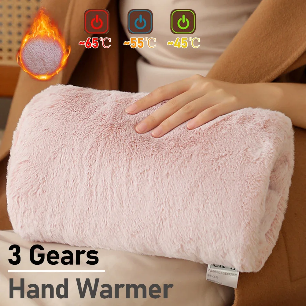 Electric Hand Warmer Electric Heating Pad Warmer 3 Gear Temperature Heated Warm Bag Explosion-Proof Fast Heating for Home Office