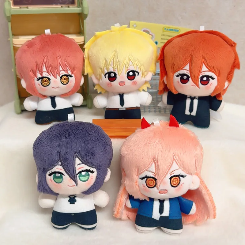 Anime Chainsaw Man Denji Makima Power Printed Body Plush Toy Keychain Schoolbag Charm Key Chain Anti Loss Decoration Girl Gift