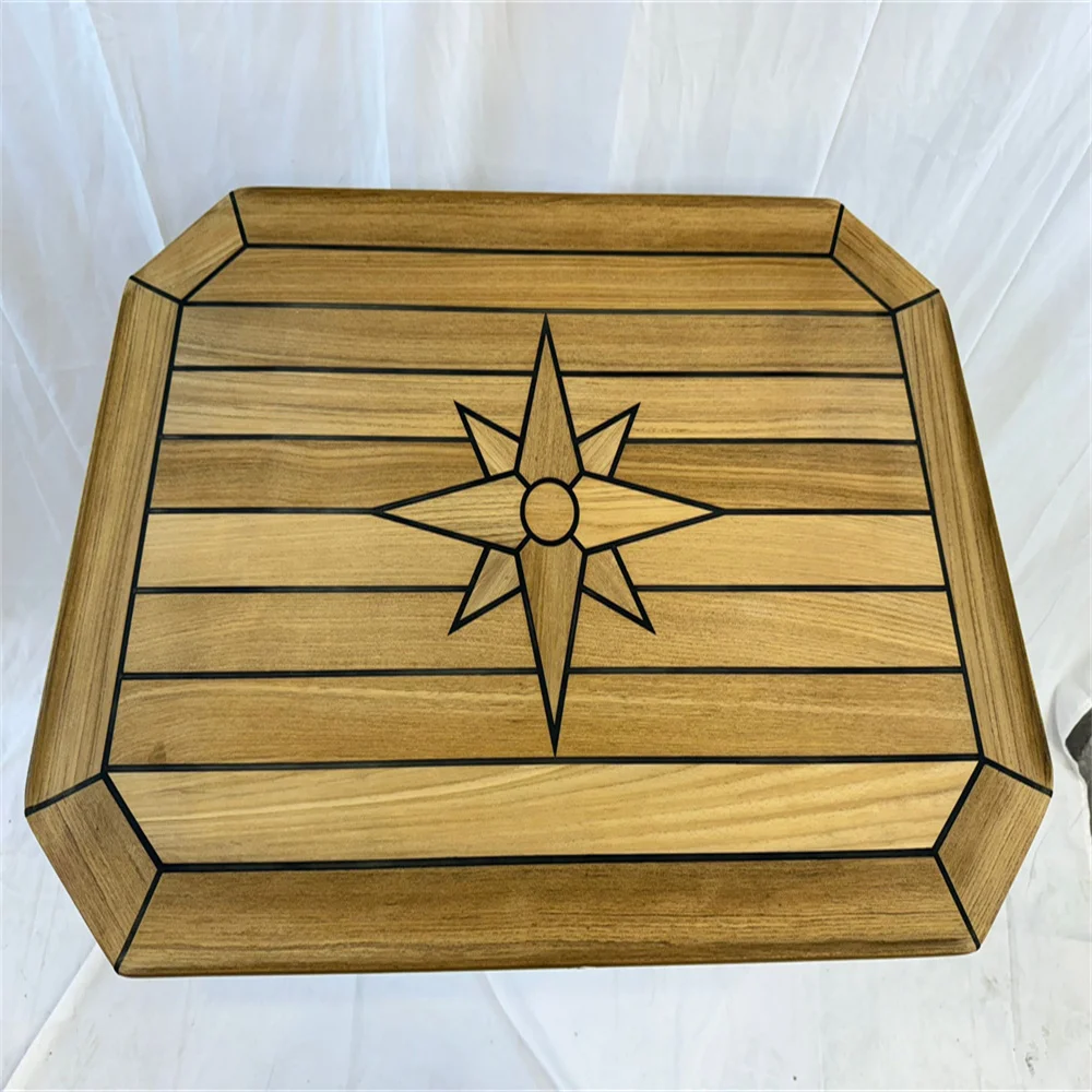 Boat Rectangular Teak Table Top 510x750mm,20.0x29.5 inch Square Corner Marine Yacth RV TT5075