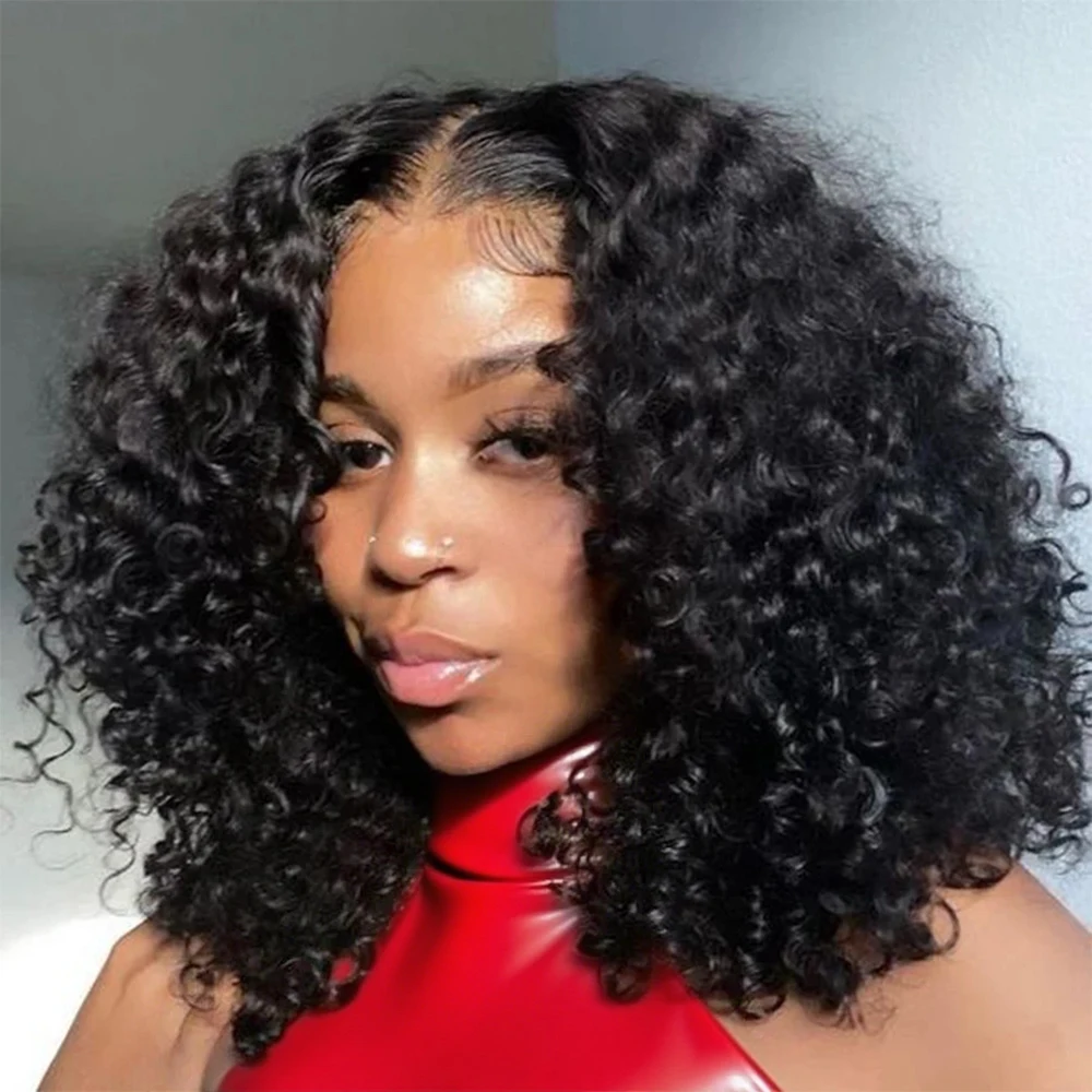 

Pre Cut 7x5 Glueless Short bob Wigs Curly Human Hair Wig Deep Wave 13x4 13x6 Lace Front Human Hair Wig 250% HD Lace Frontal Wigs