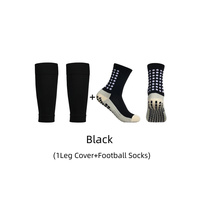1 pair of combination classic glue point anti slip football socks and leg protection socks