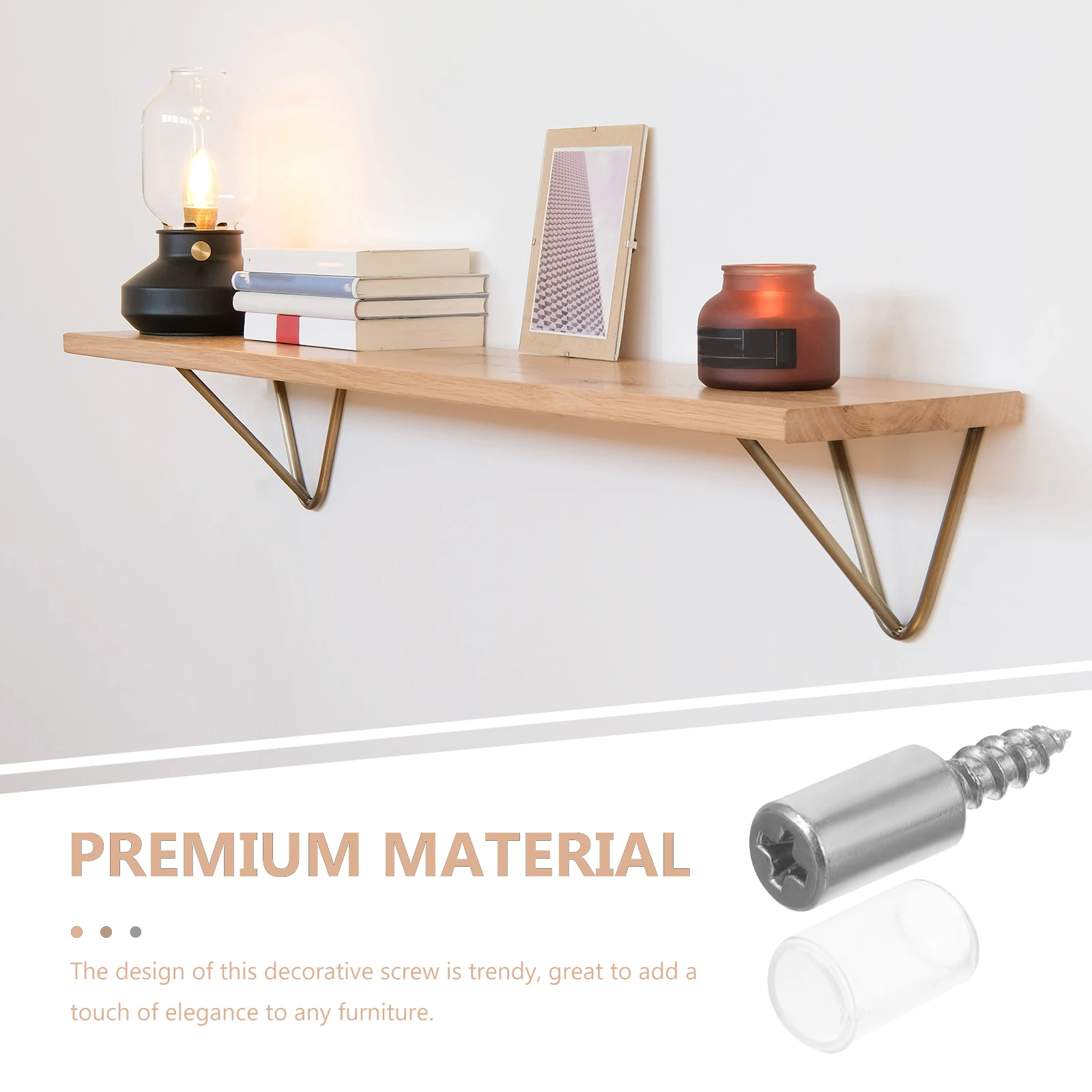 

50 Pcs Layer Board Support Nails Mirror Screws Decorative Caps Iron Wood Furniture Shelf Mounting Hardware Laminate Bracket