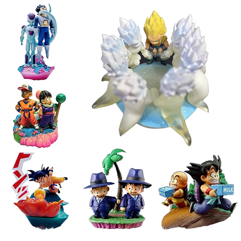 Anime Dragon Ball Z Frieza VS Vegeta figure Son Goku Krillin Gohan Gotenks Ghost Pvc Statue Action Figures Collectible Model Toy