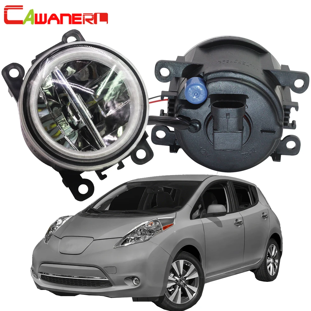 2 X Car LED Front Fog Light Bulb + Angel Eye Daytime Running Lamp DRL 4000LM 12V Assembly For Nissan Leaf ZE0 2010-2017