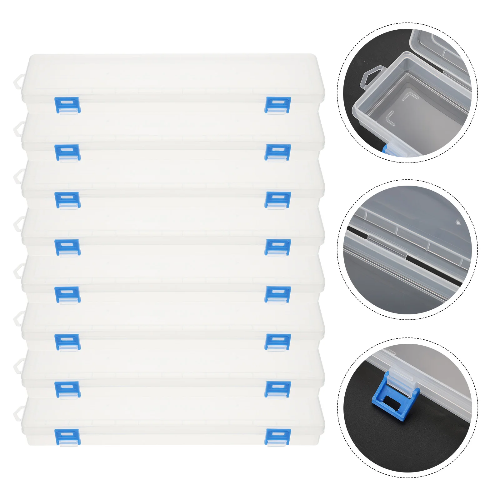 

8 Pcs Gouchalk Brush Box Paint Storage Case Watercolor Pen Container Transparent Artist