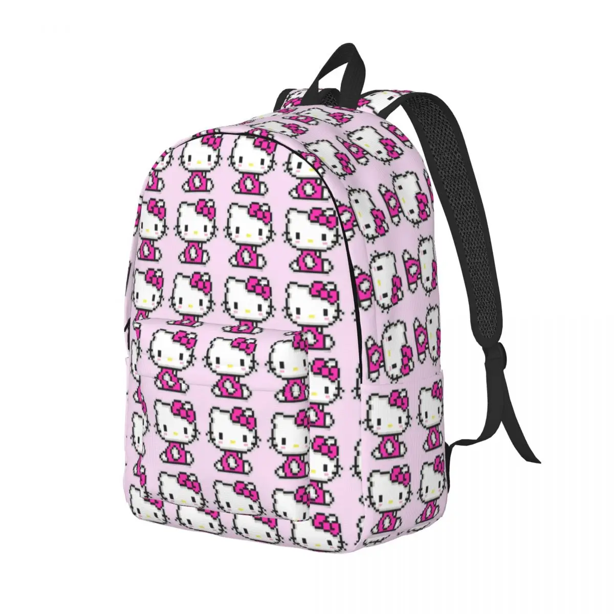 Hello Kitty Official Pixel Backpack for Men Women Cool High School Hiking Travel Daypack Laptop Shoulder Bag with Pocket