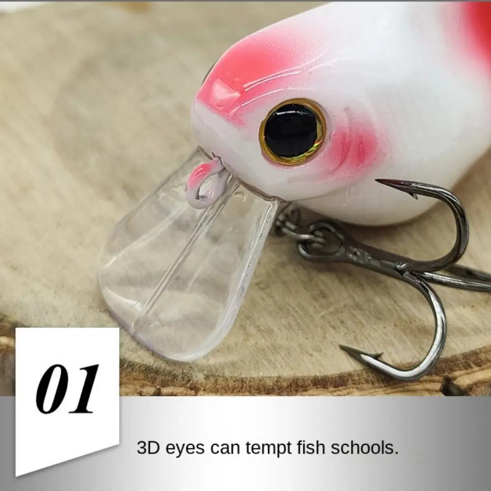 Goldfish Artificial Goldfish Bait 58mm Stereoscopic Goldfish Floating Fishing Lure 3D Eyes Crankbait Wobblers Wake Bait Lure