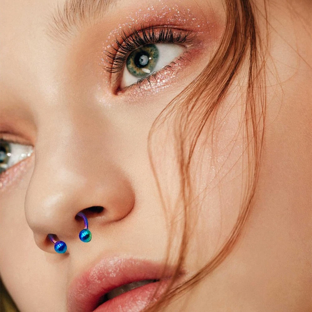 36Pcs 16G Horseshoe Nose Septum Rings Variety Stainless Steel Cartilage Helix Tragus Earring Earring Hoop Lip Horseshoe Piercing
