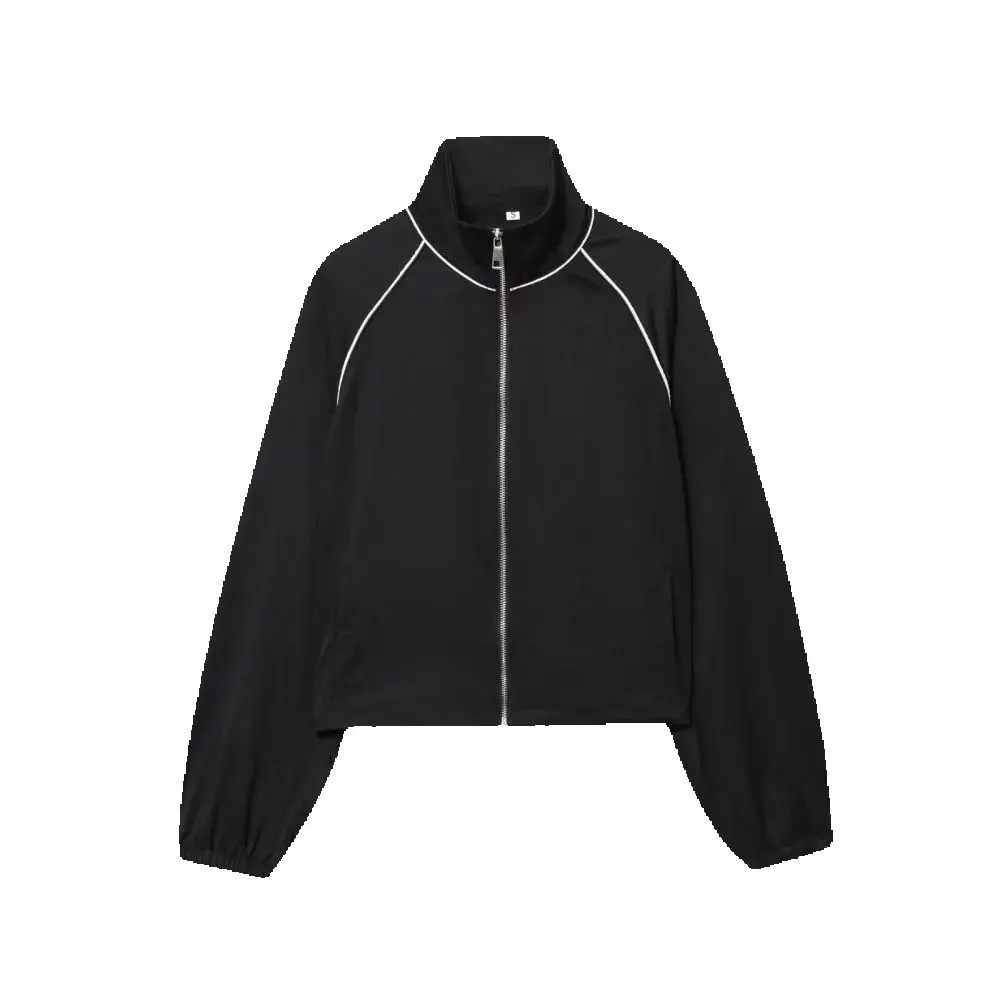 

Женская вязаная свободная куртка с высоким воротником, длинным рукавом, карманом на молнии, эластичной веревкой, осенне-зимняя новая модная куртка