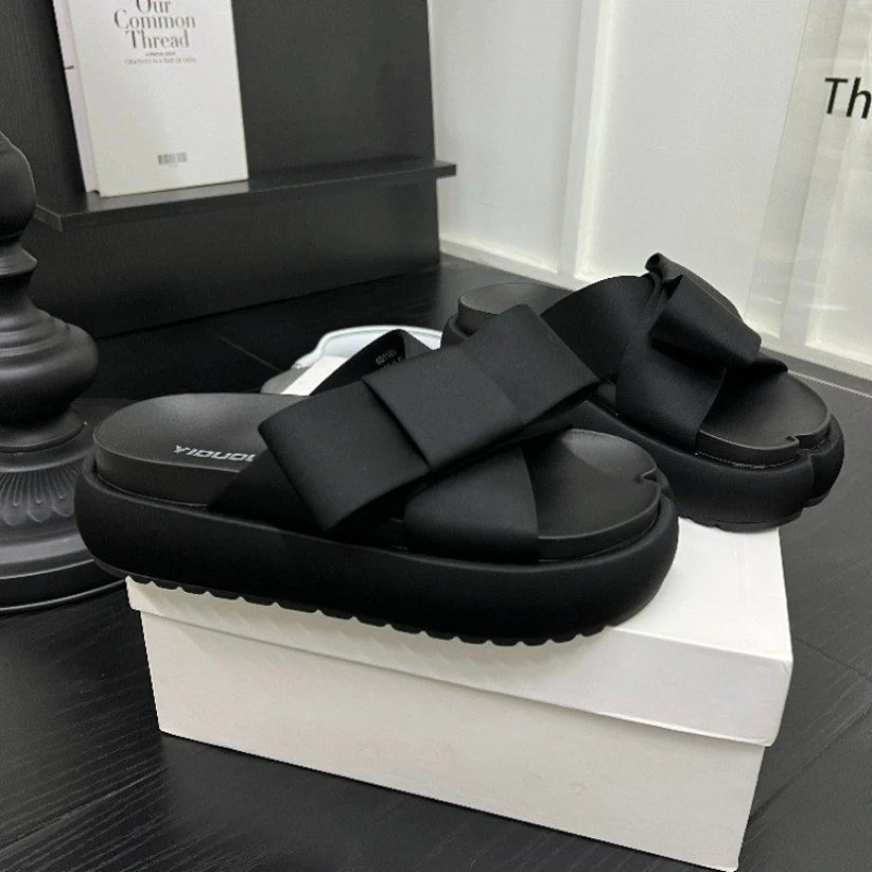 

Outdoor Thick-soled Women Slippers Fashion Butterfly-knot Home Slippers Summer Casual Platform Shoes New Novelty Pull on Sandals