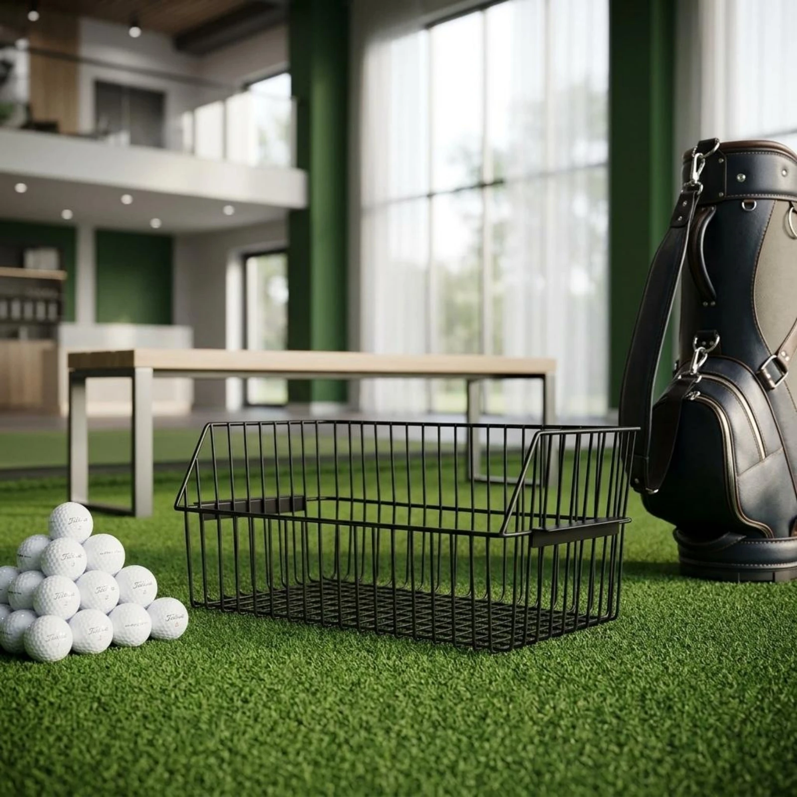 panier-a-balles-de-golf-en-metal-panier-a-balles-de-golf-en-fil-metallique-noir-equipement-sportif-finition-peinte-robuste