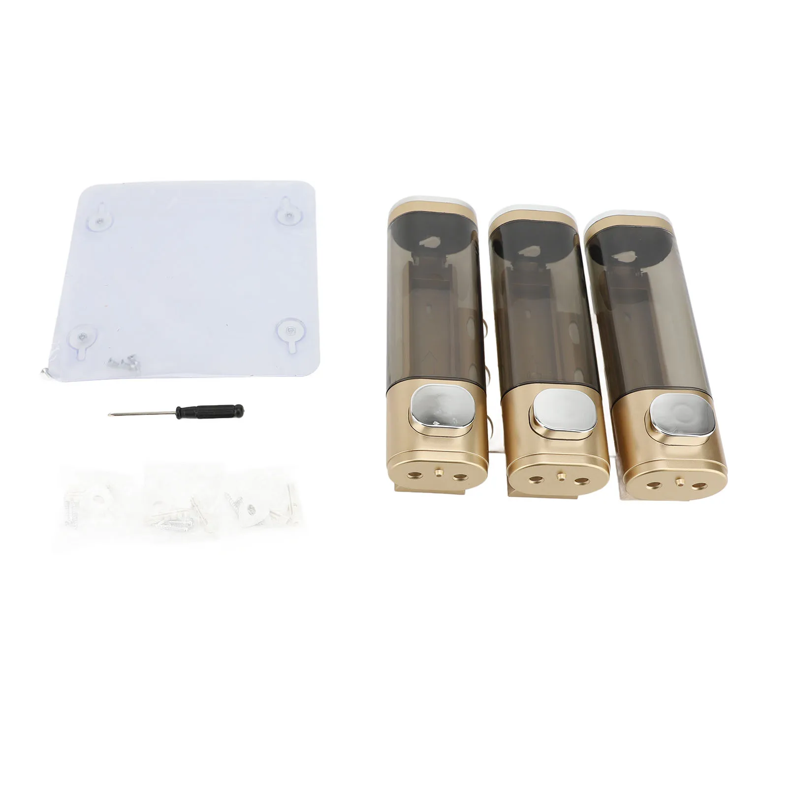 Dispenser voor vloeibare zeep Driekoppige douche- en lotiondispenser Waterdichte shampoo-gelcontainer Wandmontage met helder venster