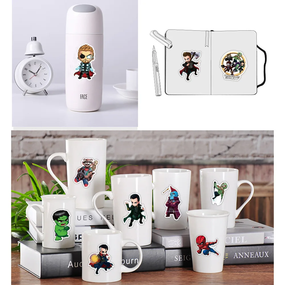 10/30/50/100PCS Disney Marvel The Avengers Cute Super Hero Cartoon Stickers Graffiti Decals Laptop Car Bike Toy Sticker for Kids