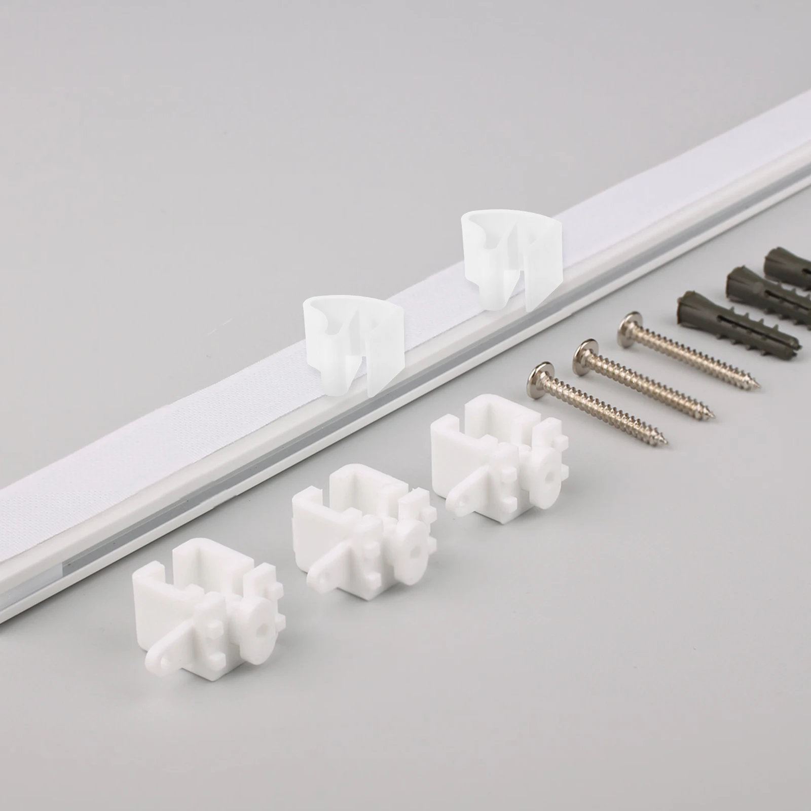 Ganchos de cortina, Clips doblados, soportes de montaje de riel, Hardware, retenedores de cortinas, duraderos, elegantes, fácil instalación, ventana, 10 Uds.