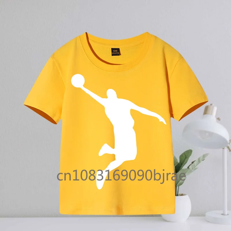 Summer kids Casual Jordan pattern Print Boys Gilrs 100% Cotton Breathable T-shirt Fashion Round Neck Short Sleeve Children Tops