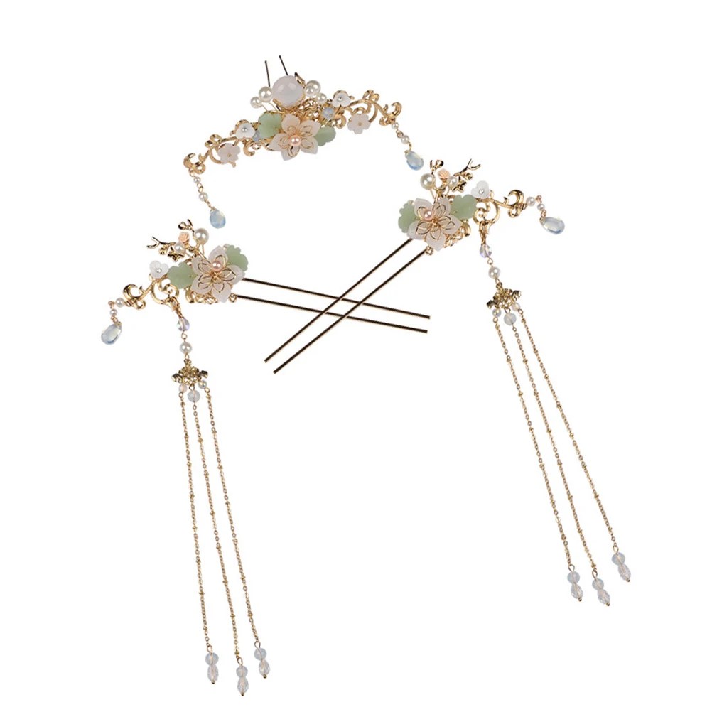 

3 Pcs Vintage Hair Stick Ancient Style Hairpin Set Chinese Tassel Wedding Accessories
