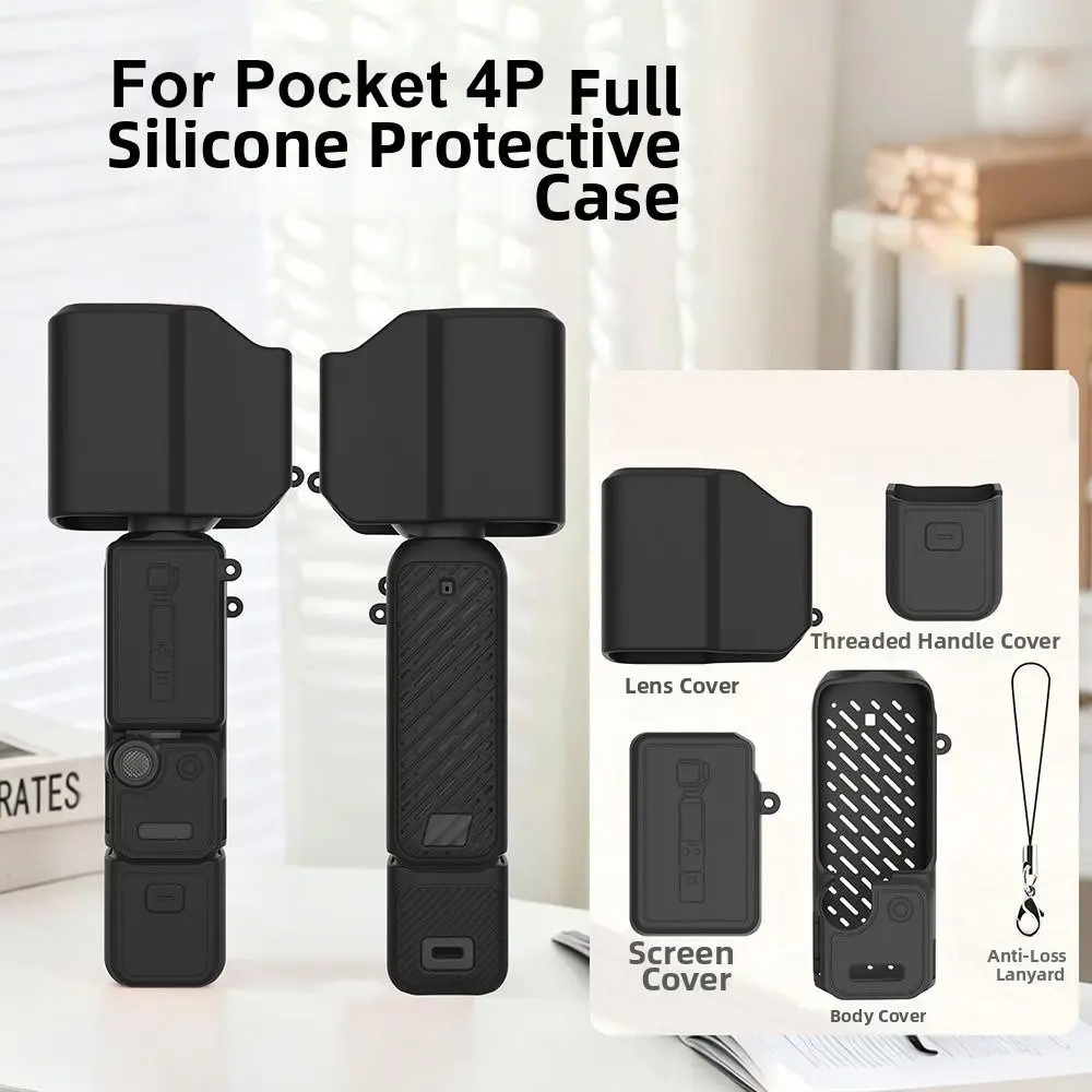 Anti-Scratch Gimbal Camera Protective Case Silicone Dustproof Screen Protector Lightweight Quick Release for DJI Osmo Pocket 4P