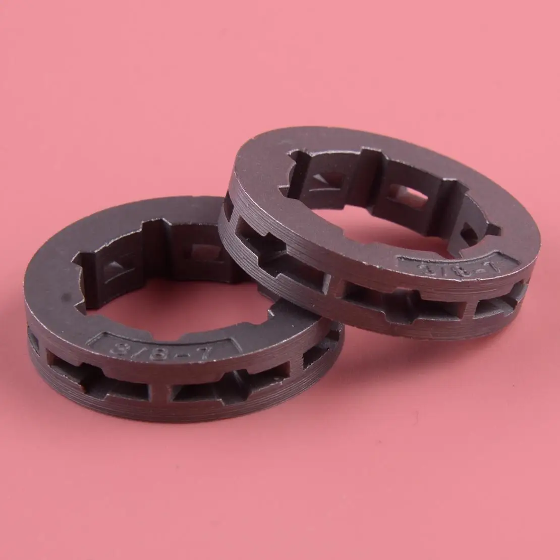 2pcs Sprocket Clutch Chain Drive 3/8 7T Rim Silver Grey Fit For Echo CS600P 682100 Oregon 68210 Replacement