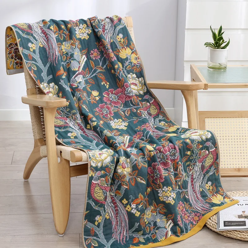 Imagem -06 - Toalha de Banho com Jacquard Feminina Toalha de Banho Gaze de Praia Toalha de Sofá Cor Macia Algodão Ampliado Quatro Camadas Banheiro Doméstico 60x180cm