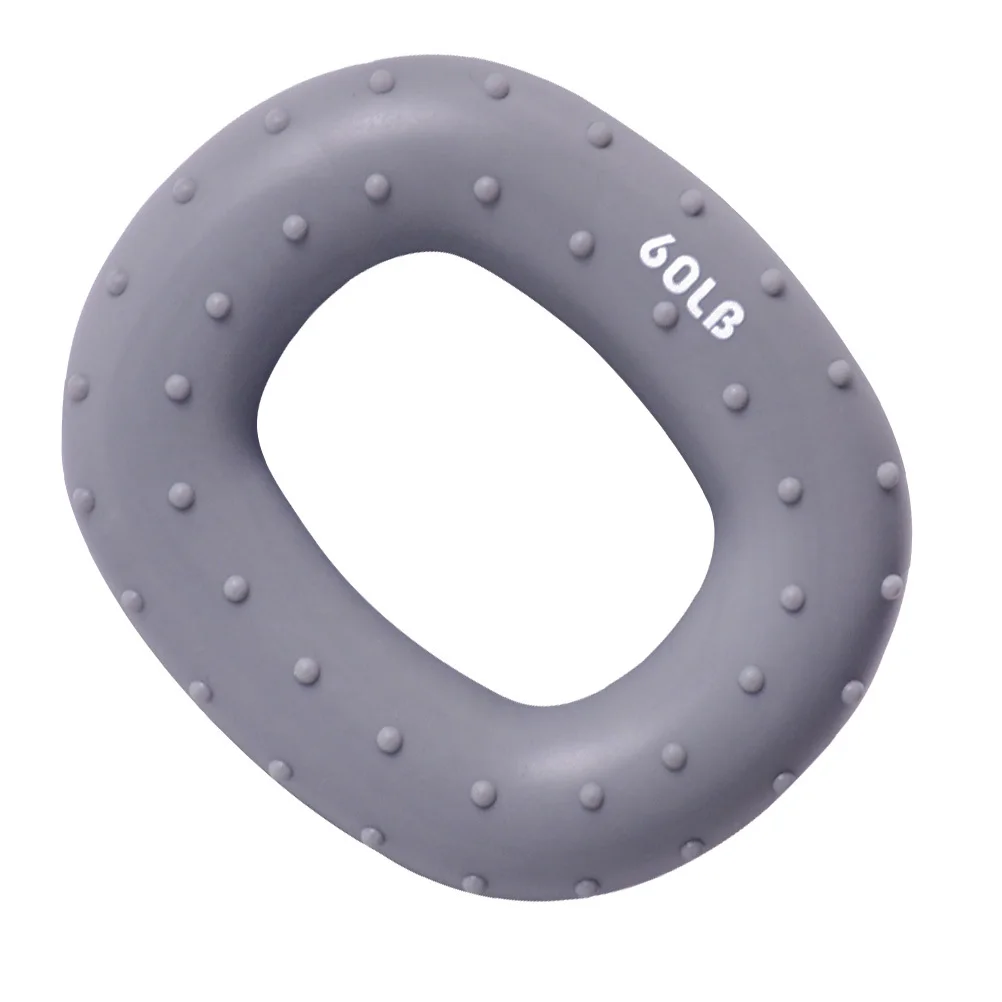 

1Pcs Hand Grip Strengthener Ring 60 Pounds Grey Premium Silicone Finger Muscle Builder Portable Wrist Forearm Exercise Tool