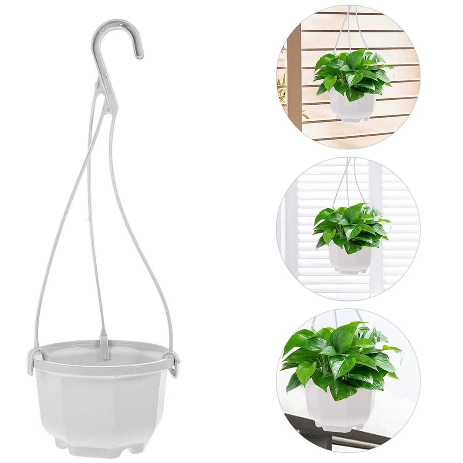 

24 Sets Plastic Hanging Flower Containers Hanging Planters for Indoor Outdoor Balcony Garden Plant Holders Balcony Planters