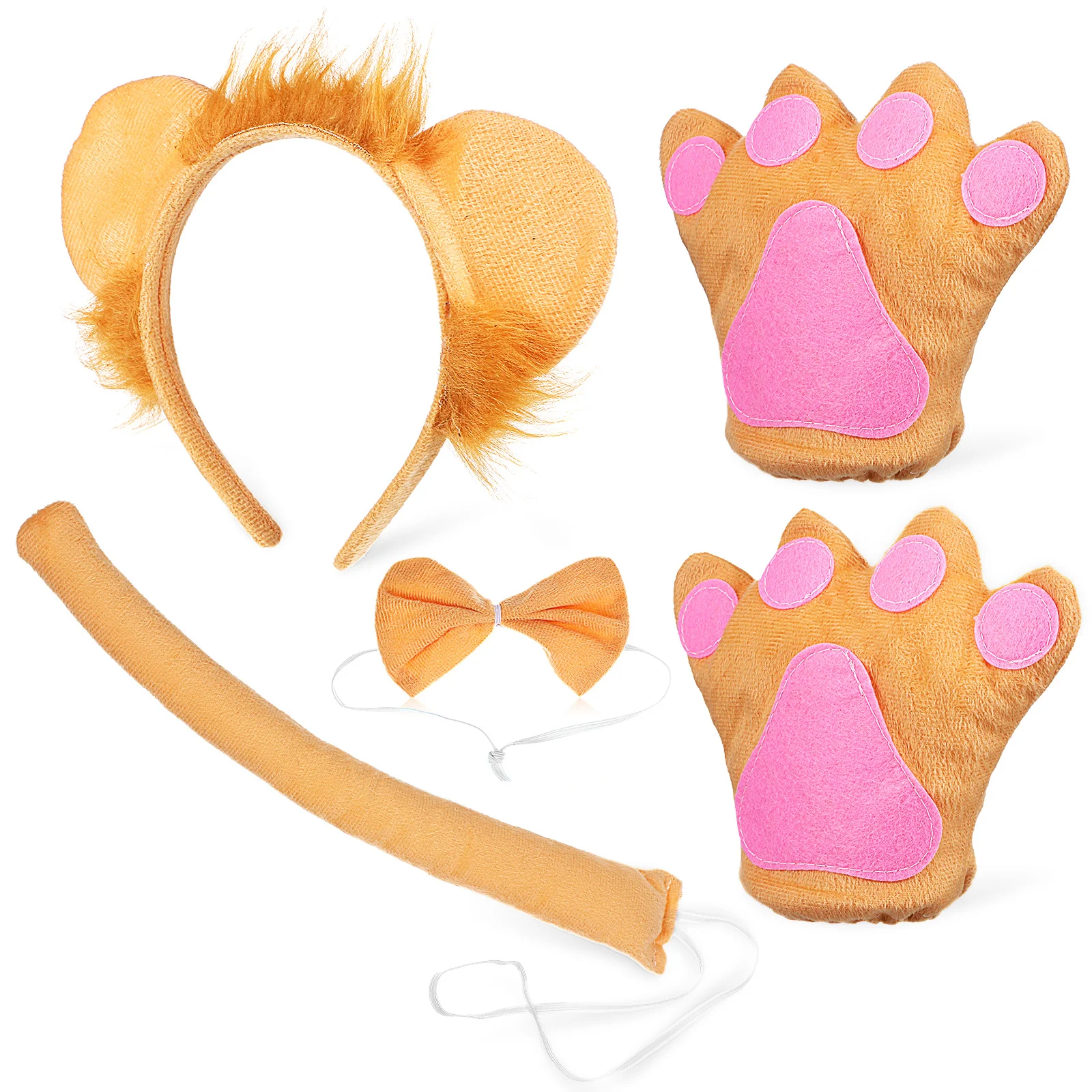 1 مجموعة 1 مجموعة الأسد تأثيري حلي مجموعة عقال قفازات ربطة العنق آذان الحيوان غطاء الرأس لجميع القديسين كرنفال صور الدعائم