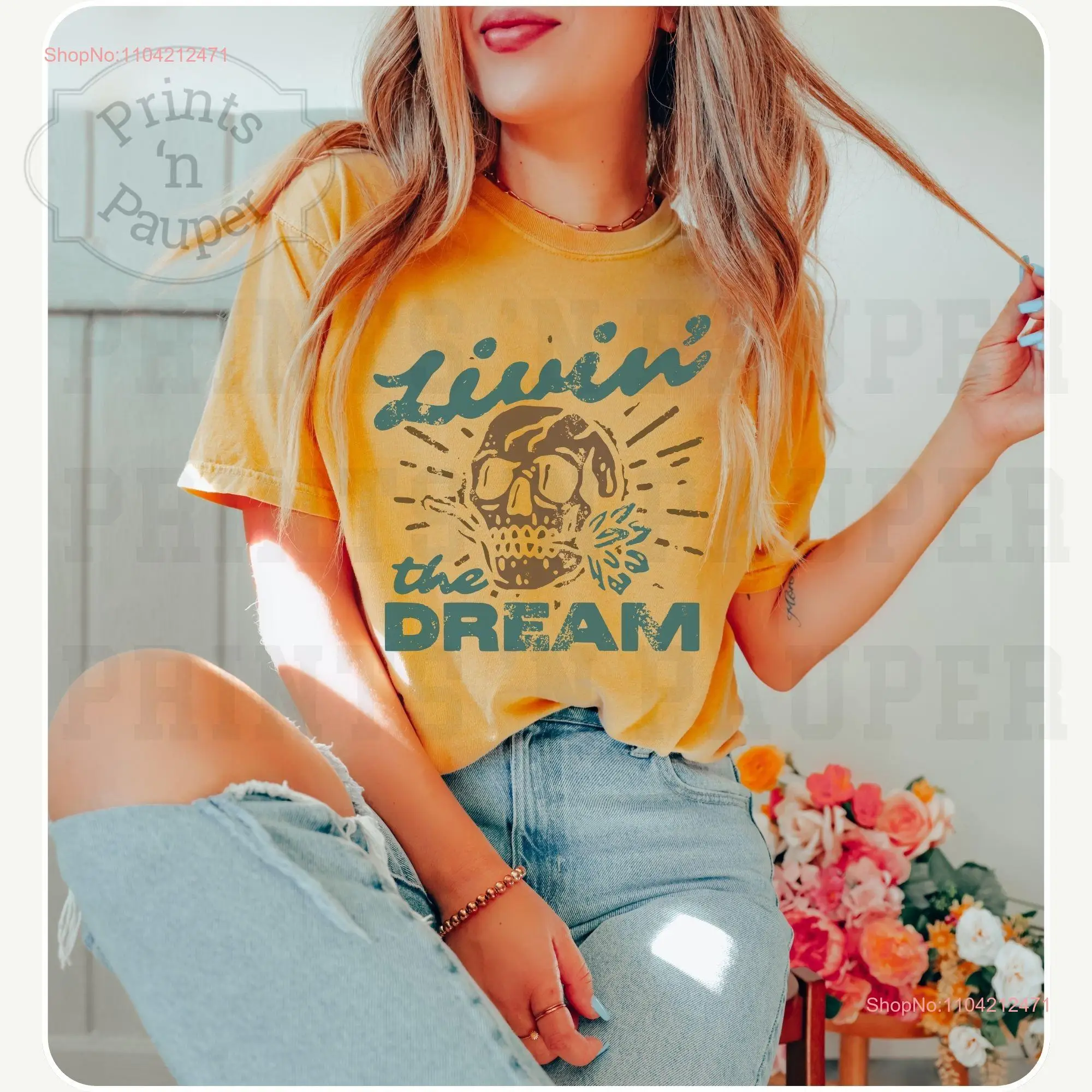 Skull t shirt vintage band livin the dream tee cat and mouse haunting a dark romance gift grunge merch fairycore unisex