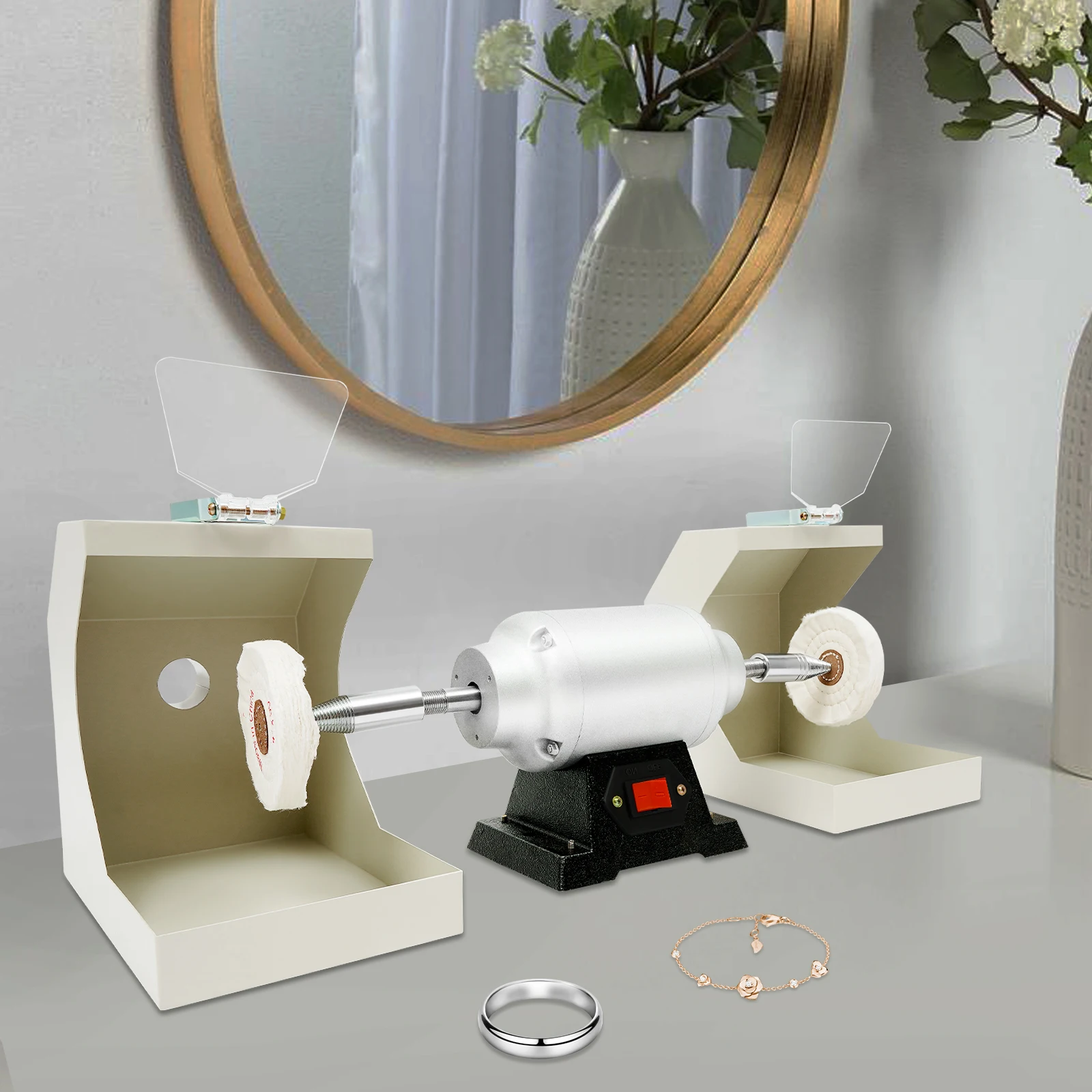 Set completo Lucidatore a doppia posizione Fuso durevole Facile da pulire A basso rumore per il ripristino dei relici Negozi di gioielli Cliniche dentistiche