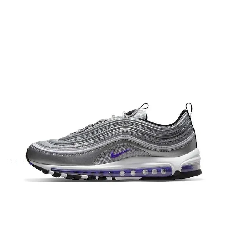 Nike Air Max 97 Men's and Women's  Fashion Retro Cushioned Comfortable Breathable Comfortable Non-slip Wear Shoes White Red