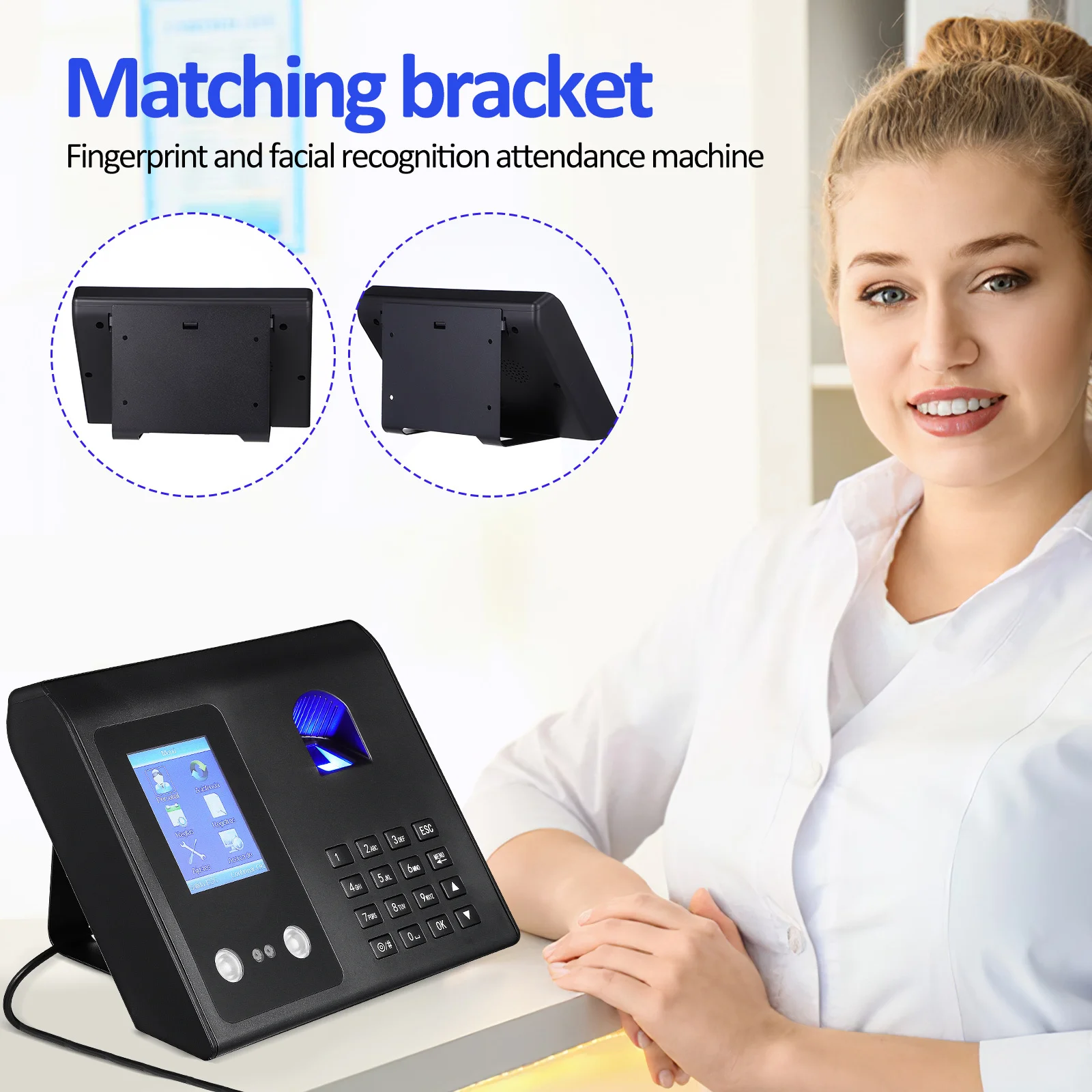 1 шт., машина учета рабочего времени по отпечаткам пальцев, распознавание лиц, контроль доступа, часы для офисного использования сотрудника, высокое хранилище, USB