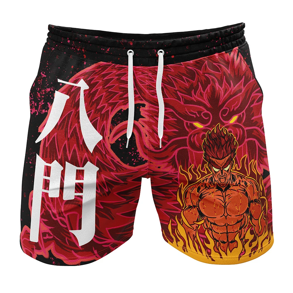 Fitness Clothing 3D Digital Printing Street Fashion Japanese Anime Fitness Shorts Fashion Trend Short Sleeves