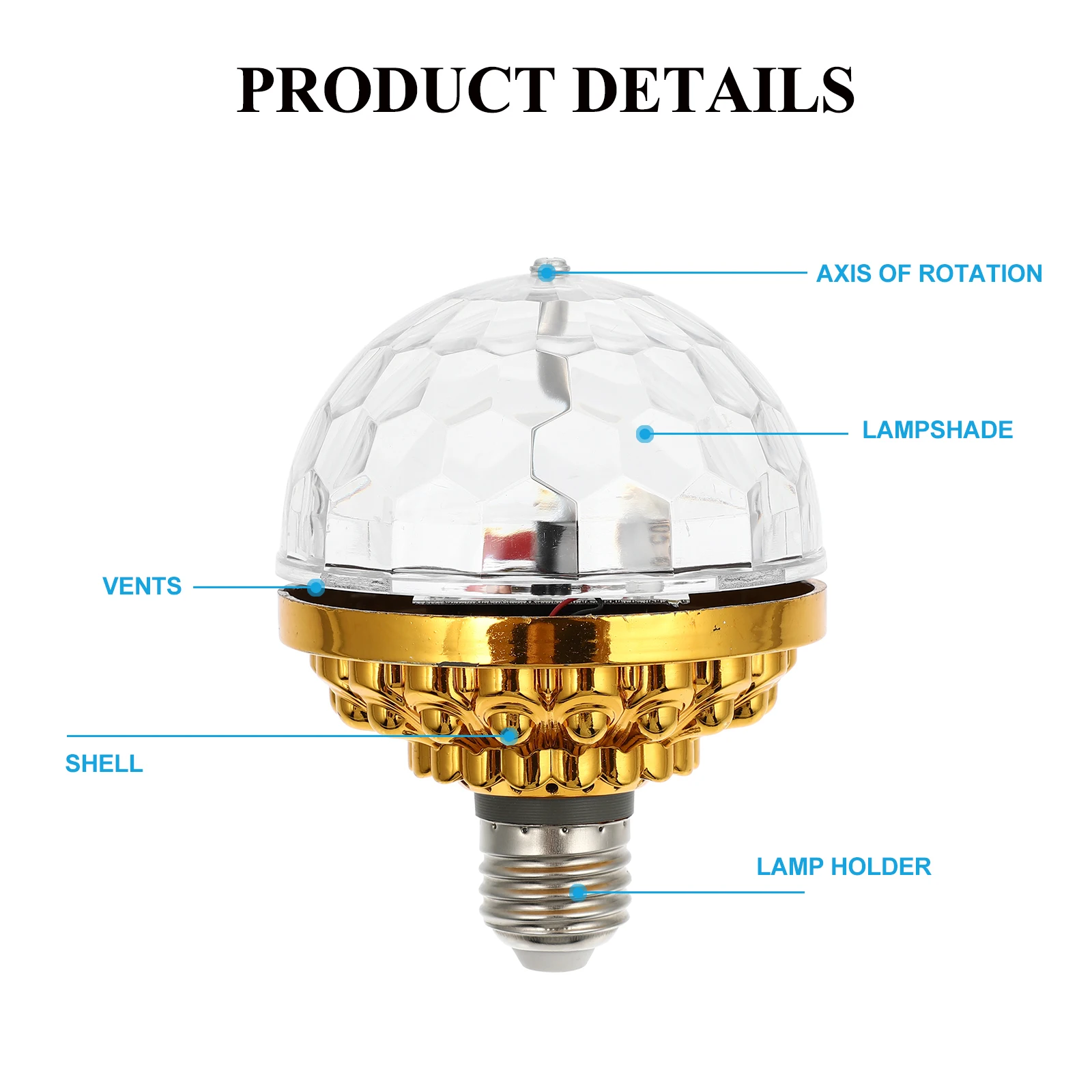 

Six Color LED Disco Lamp Stage Light USB Golden Rotation Multi Color Effect Lamp for Party KTV Bar Dance