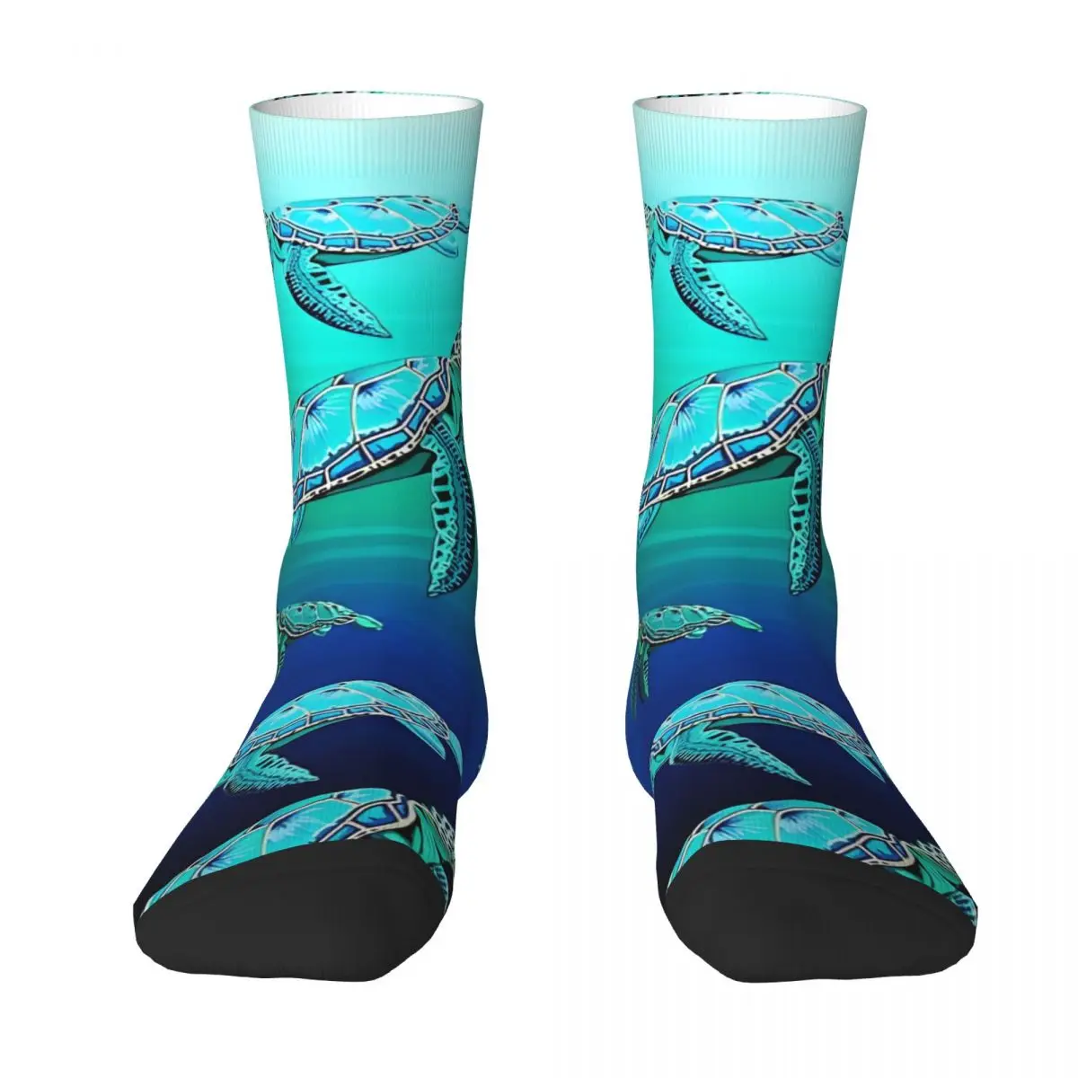 Women Men Socks Sea Turtle Turquoise Oceanlife Animal Blue Stockings Winter Harajuku Soft Socks Skateboard Anti Sweat Socks