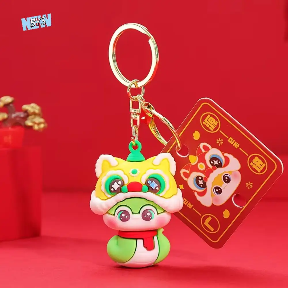 

Creative Cute Snake Year Keychain Blessing Chinese Style Lucky Snake Key Ring Resin Chinese New Year Pendant Kids