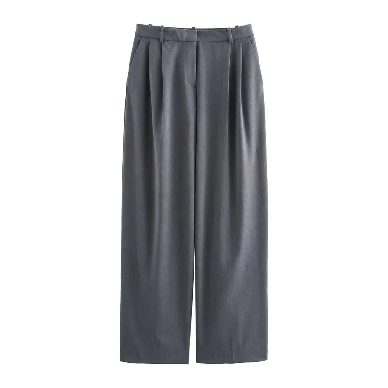Spring 2025 Women's Faion Suit Jaet with oulder Pads Double Row Buttons mid Waist Long Pants Ele Workwear