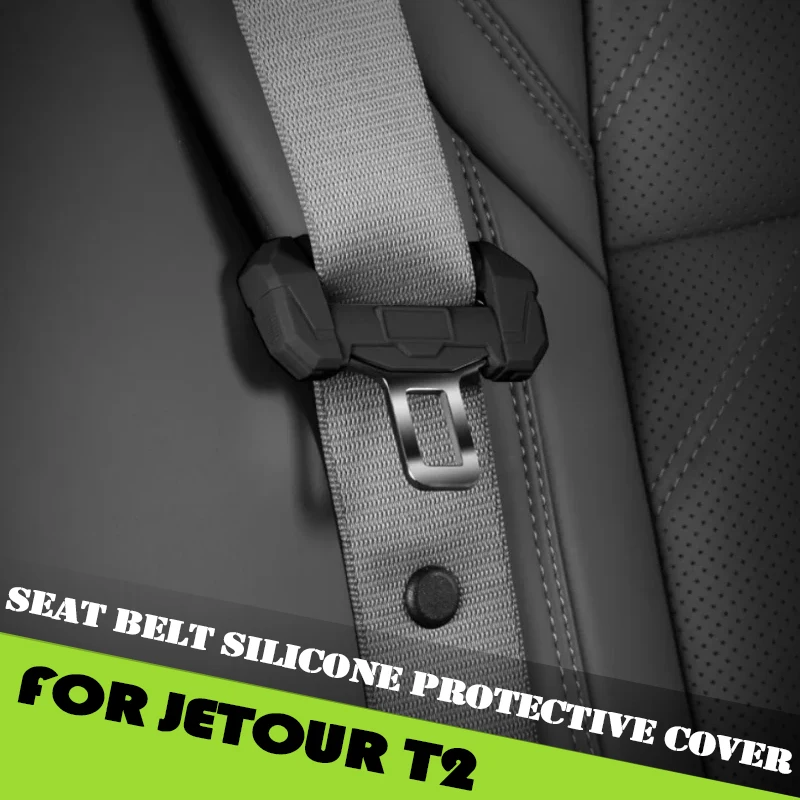 Fit for Jetour Traveller T2 2023 2024 2025 Mecha Style Accessories Car Seat Belt Plug Anti-collision Silicone Protective Cover