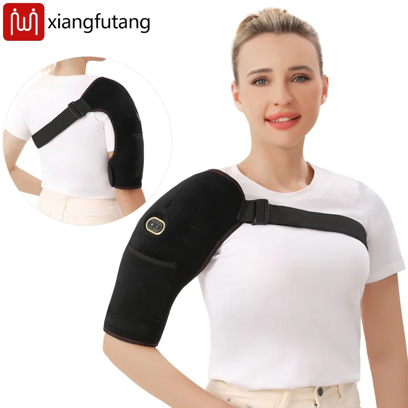 

Углеродное волокно с подогревом, поддержка плеч, вибрационный массаж, снимает боль в замороженном плече, спортивные шнуры, вспомогательные средства для восстановления плеч, теплые