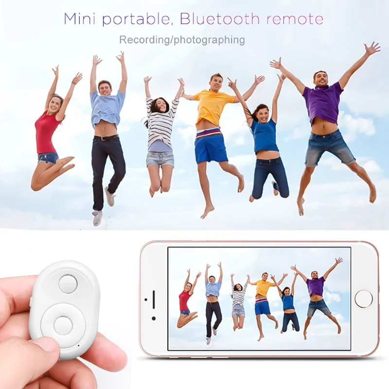 STONEGO Bezprzewodowy mini pilot zdalnego sterowania Bluetooth Przycisk kontrolera migawki do aparatu Telefon Selfie TV dla Androida IOS